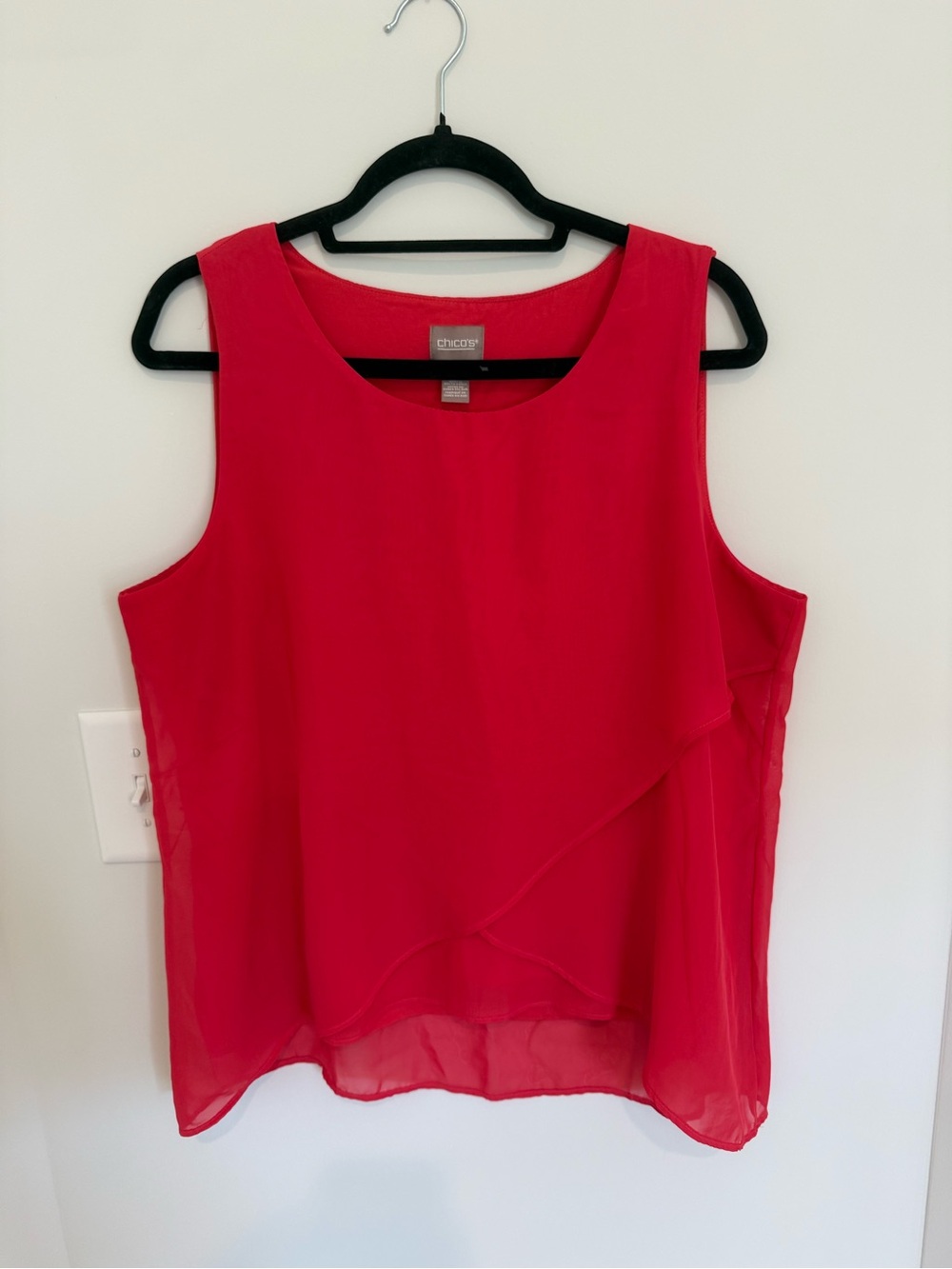 Chico's Red Layered Sleeveless Chiffon Camisole